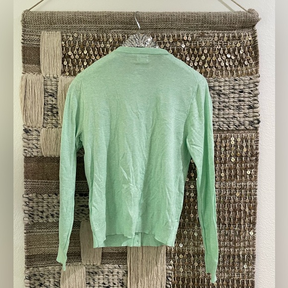 💚 NWT J Crew Factory mint green cardigan 100% cotton sz S 💚 - Picture 4 of 5